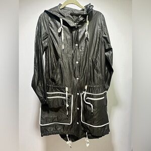 Nicholas K Metallic Drawstring Utility Jacket with Hood – Size M